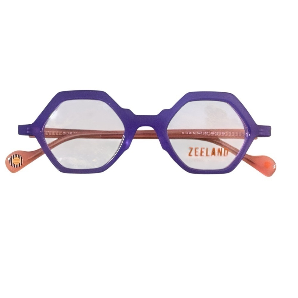 NEW Zeeland Holland Frames Glasses Purple Orange Hexagonal